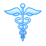 Blue caduceus medical symbol icon representing healthcare providers and medical practice local SEO services.