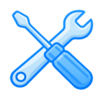 Crossed wrench and screwdriver icon representing auto repair shops and service-based local businesses.